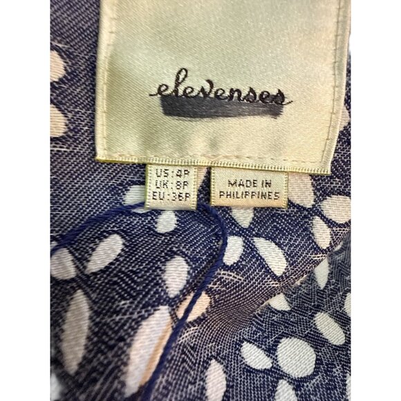 Anthropologie Elevenses Eyelet Button-Up Peplum Jacket With Belt - Size 4P EUC - Picture 5 of 9